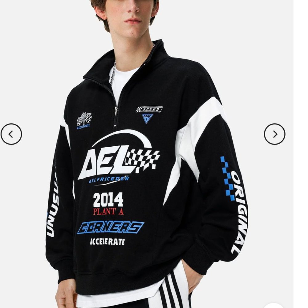 Aelfric Eden - Vintage Motorcycle POLO Sweatshirt - Black - Small